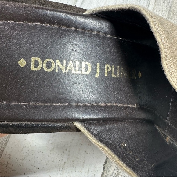 Donald J. Pliner Reyna Tan Linen Wedge Sandals #1360 - Picture 7 of 12